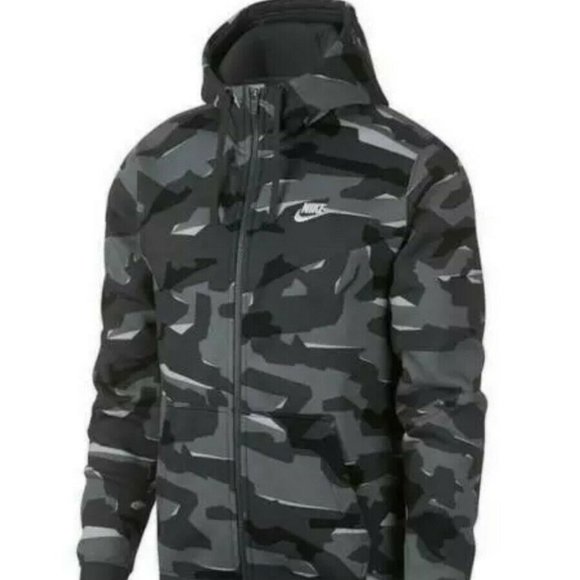nike full zip camo hoodie